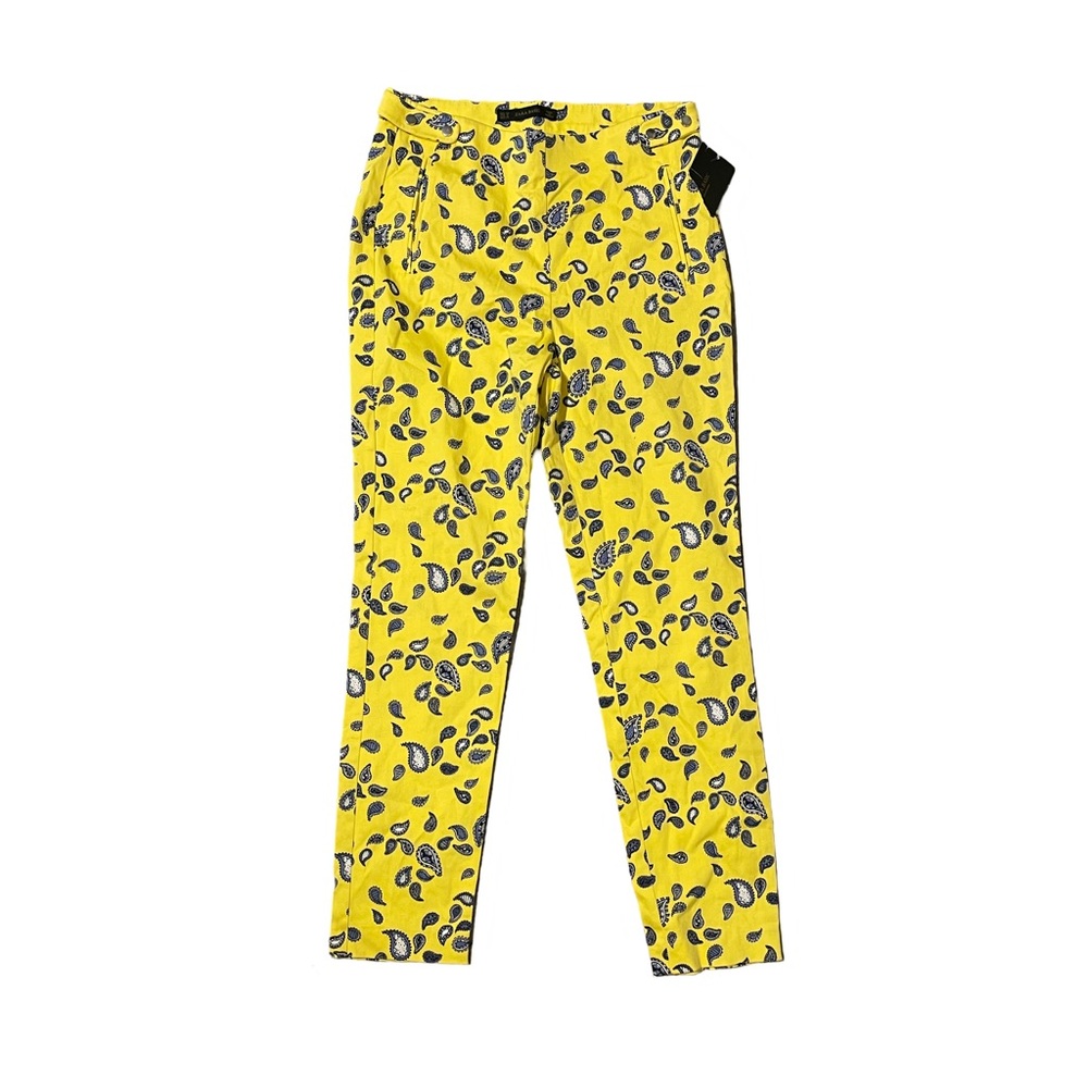 Zara Yellow Paisley Print Pants